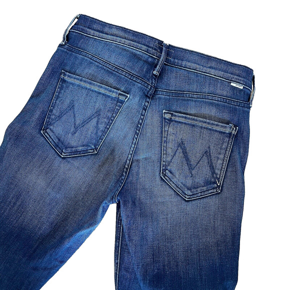 Mother Denim The Mid Rise Dazzler Crop Fray Squeeze It Size 28 Stretch - Picture 4 of 9